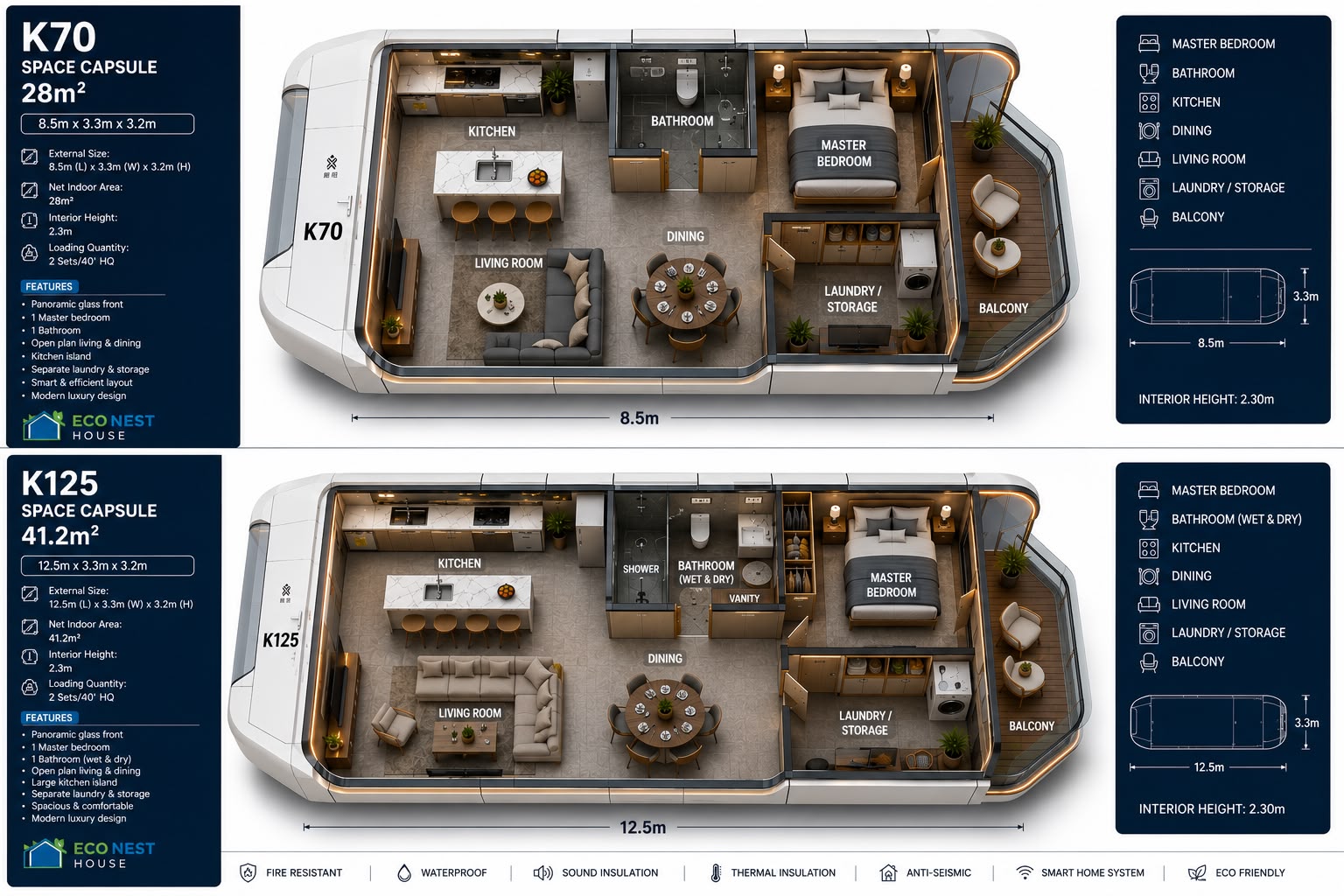 Capsule floor plan