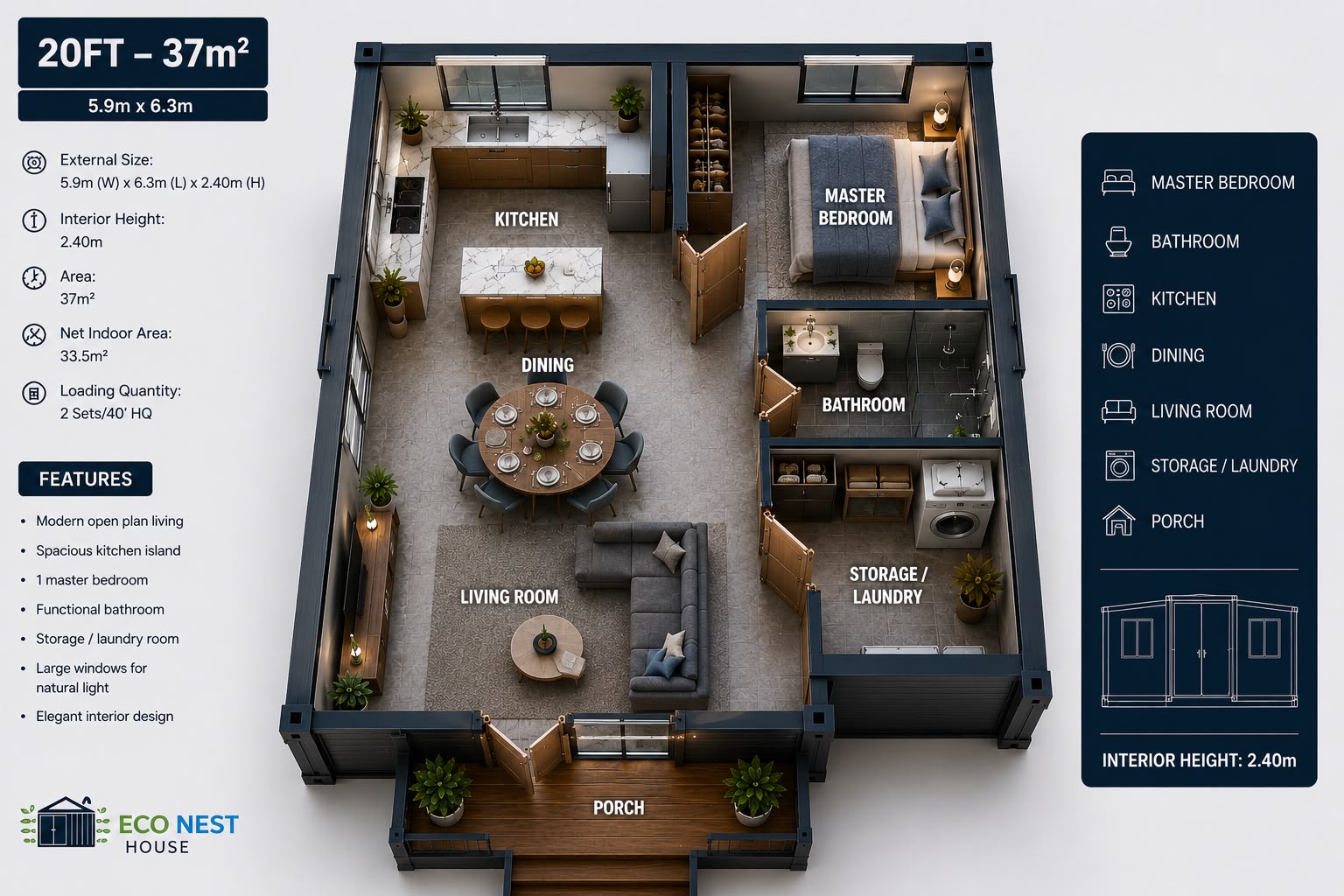Studio 20 floor plan