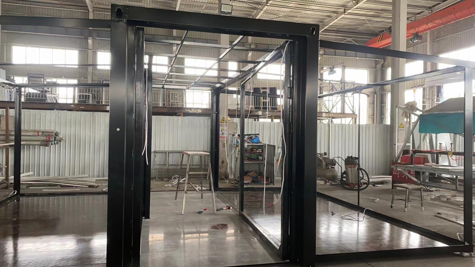 Steel structural frame of an Eco Nest House under fabrication in our certified factory
